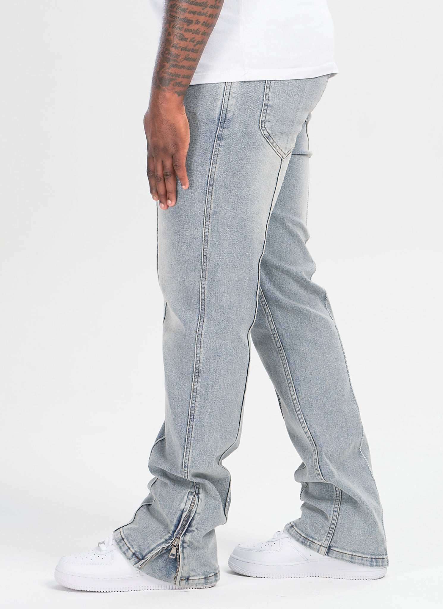 Vintage Pleat Jeans - Blue