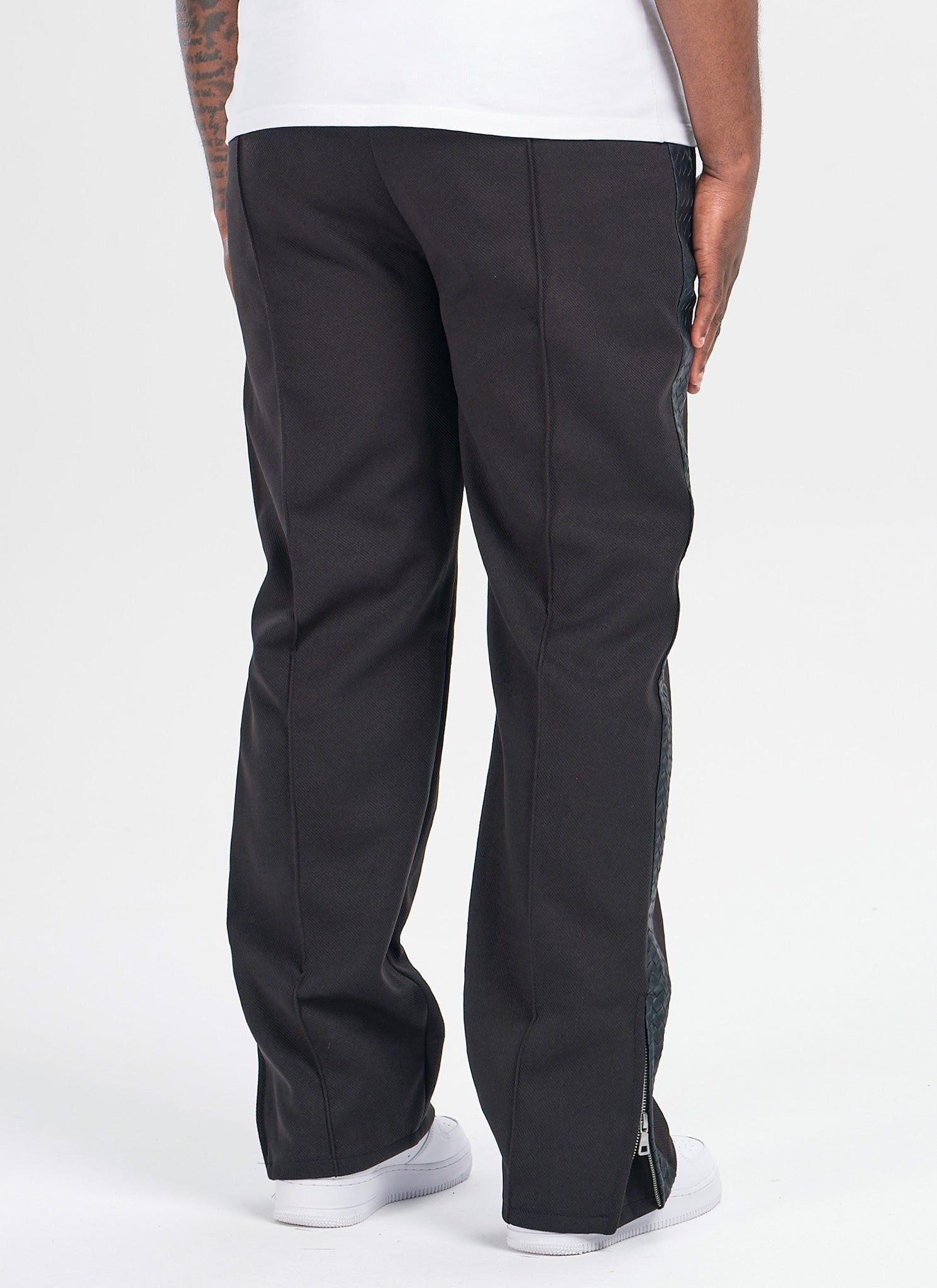 Twill Interlock Pleat Pants - Black