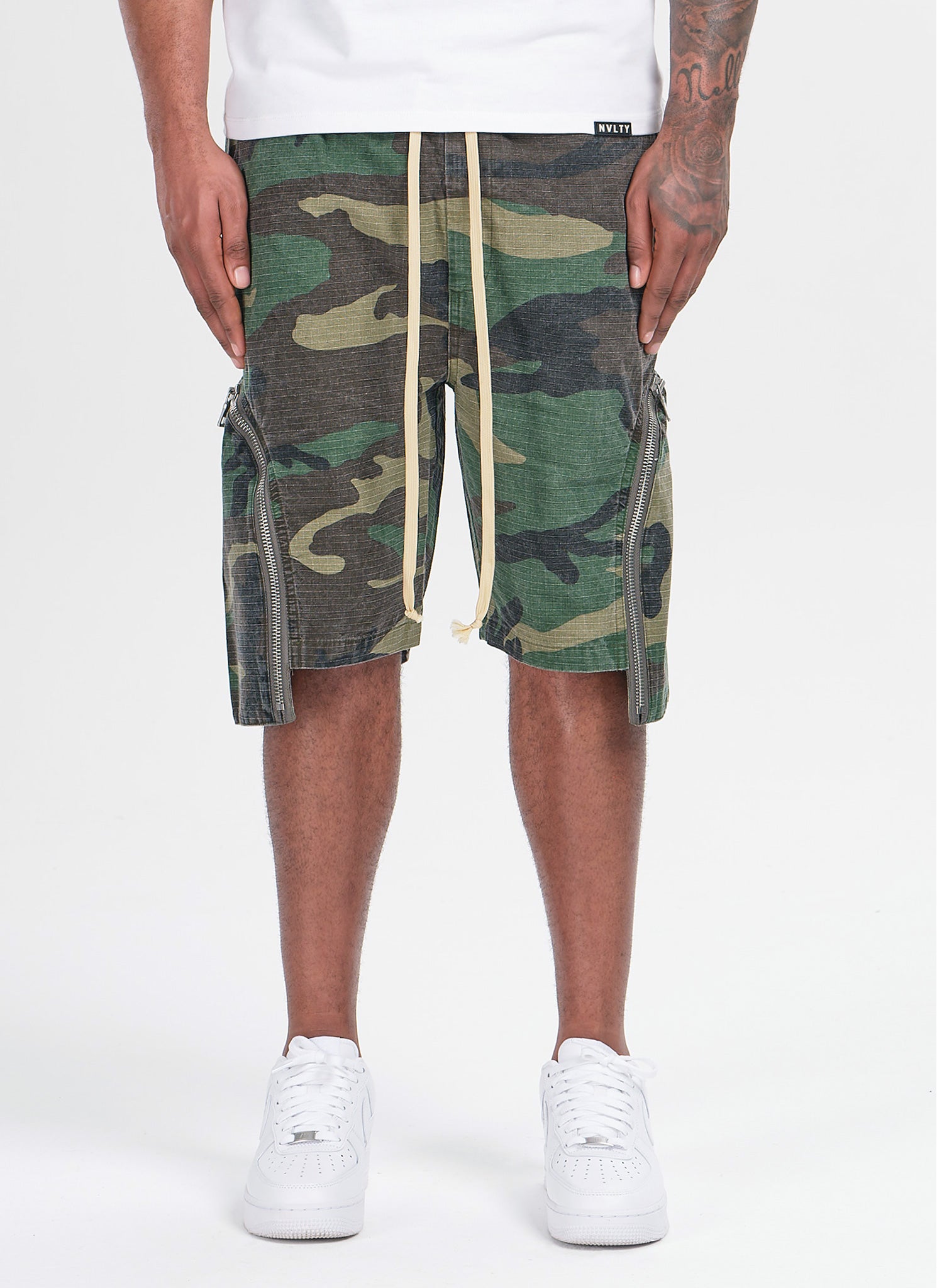 Vintage Zipper Cargo Shorts - Camo