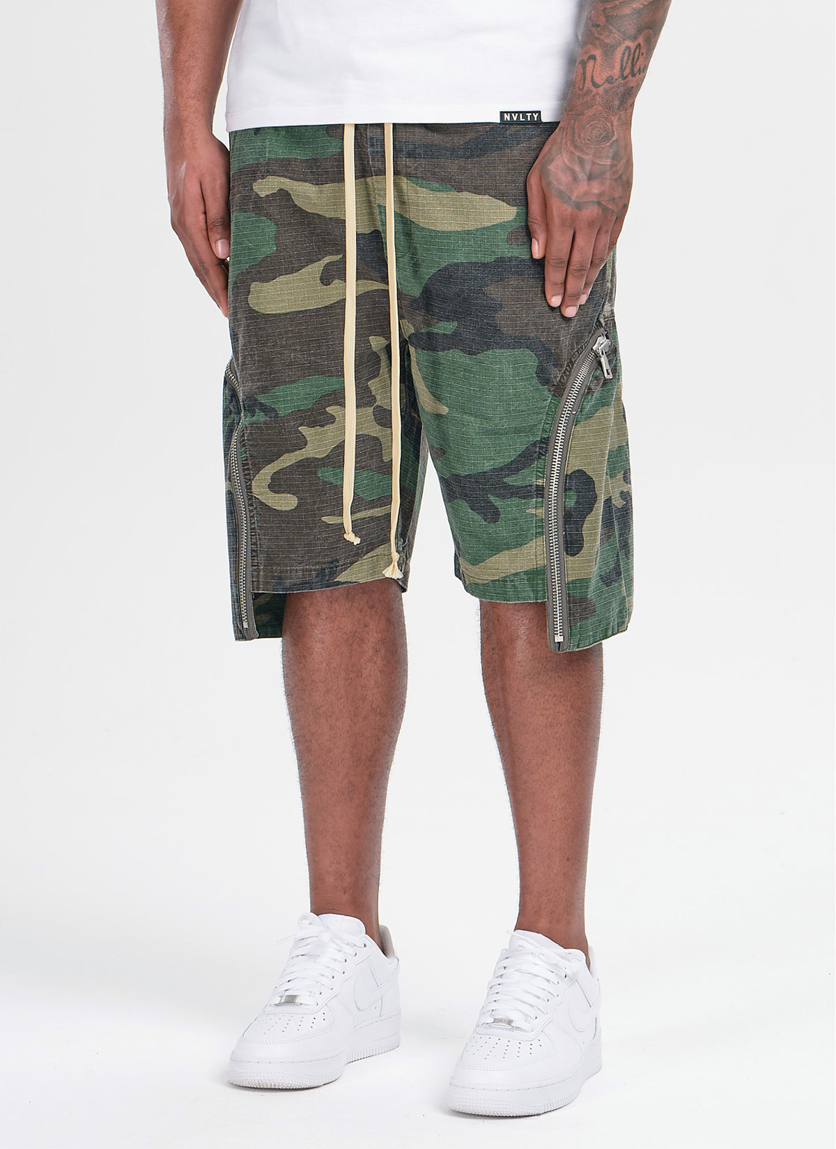 Vintage Zipper Cargo Shorts - Camo