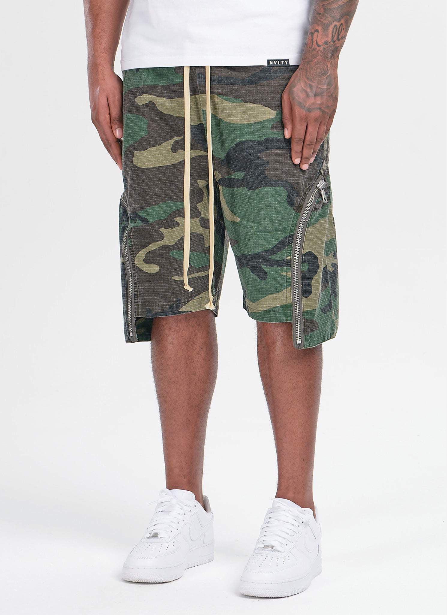 Vintage Zipper Cargo Shorts - Camo