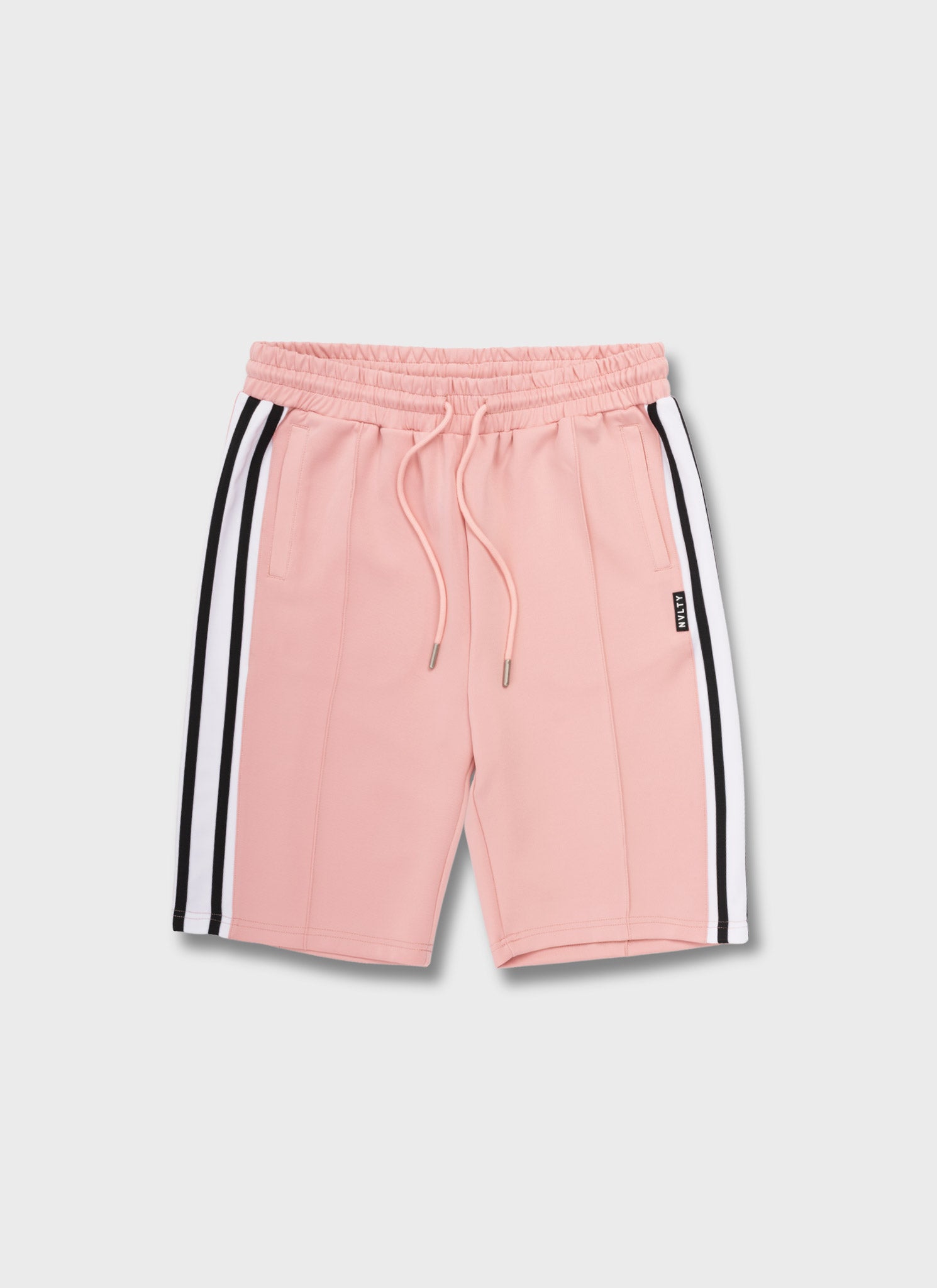 Panelled Luxe Track Shorts - Baby Pink