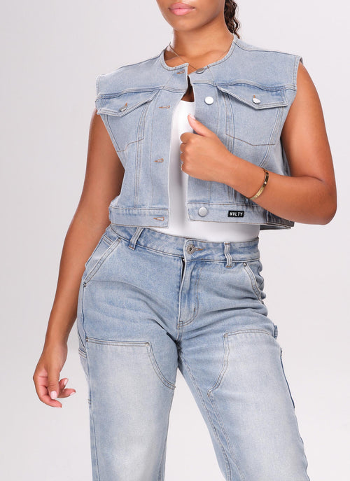 Vintage Denim Vest - Blue