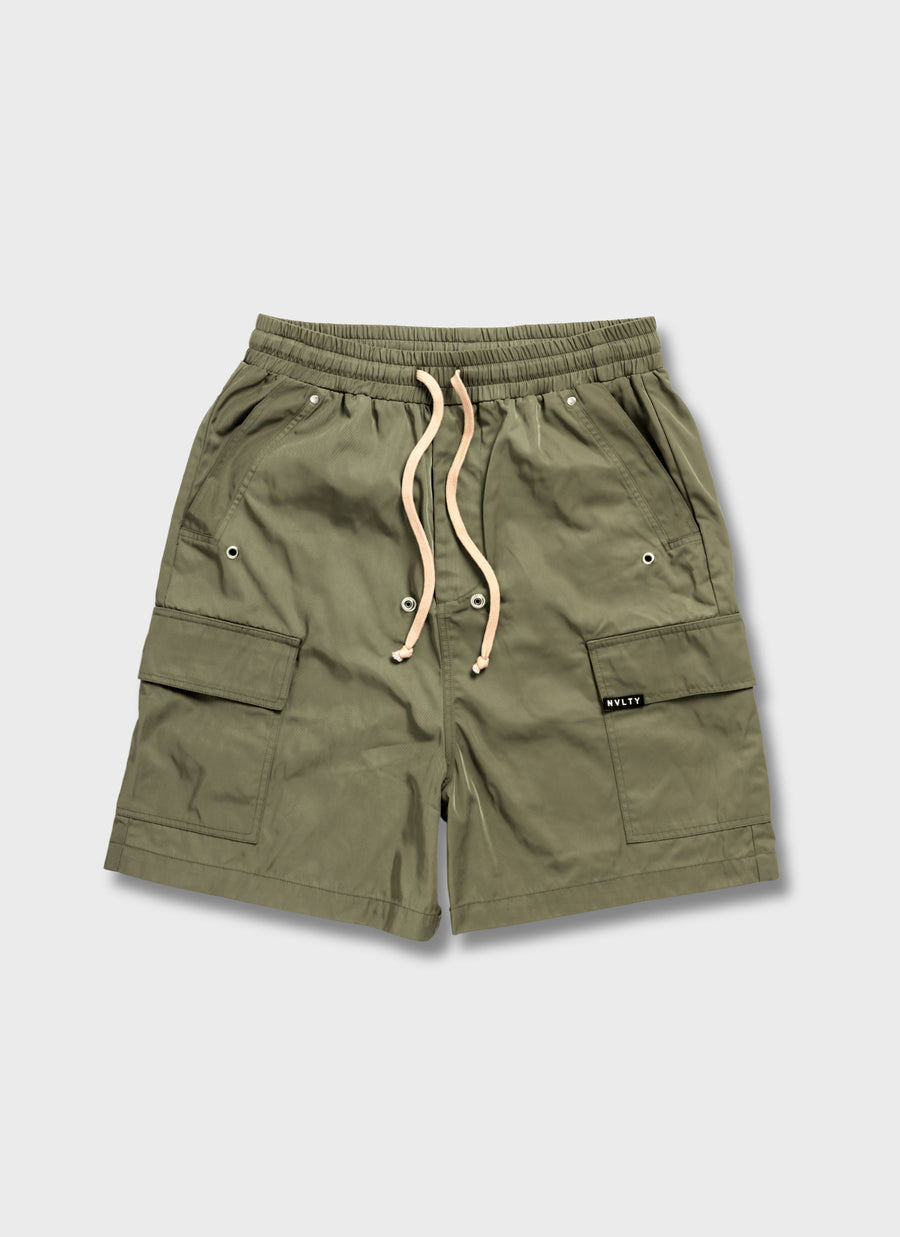 Nylon Cargo Shorts - Khaki