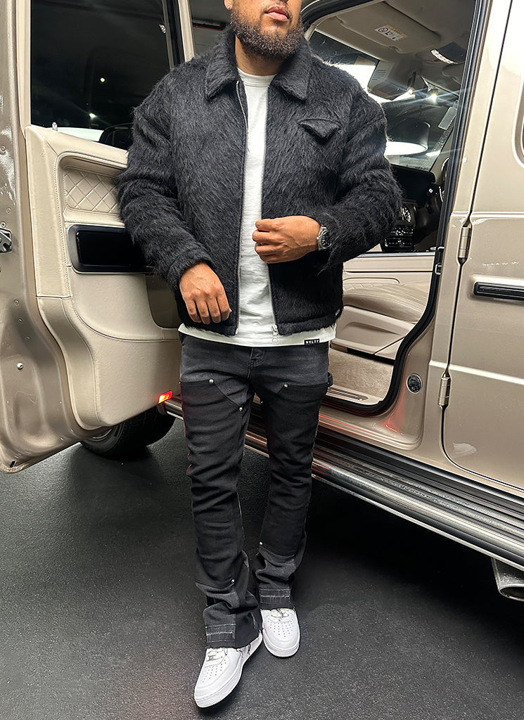 モヘアジャケット　mohair jacket Needles Zipped Mohair Cardigan Solid Emerald – Neighbour