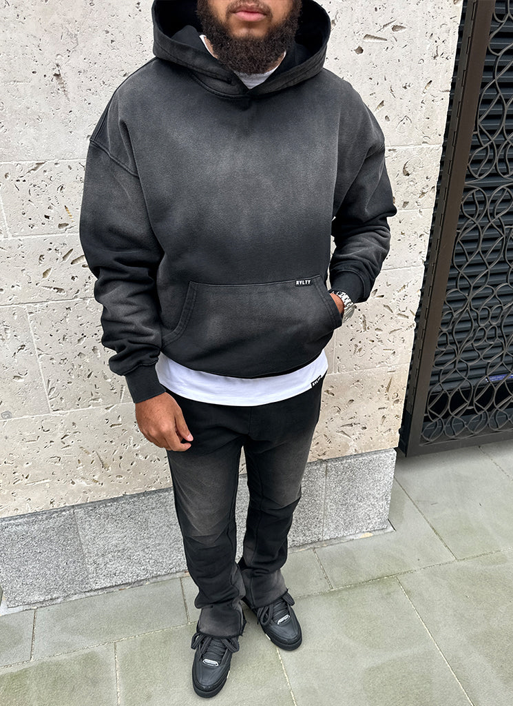 Vintage Sunfaded Hoodie Black – N V L T Y - Main Image