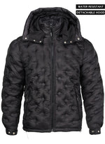 Perforated Puffer Jacket - Black