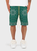 Paisley Mesh Shorts - Green
