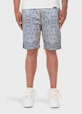 Paisley Mesh Shorts - Grey