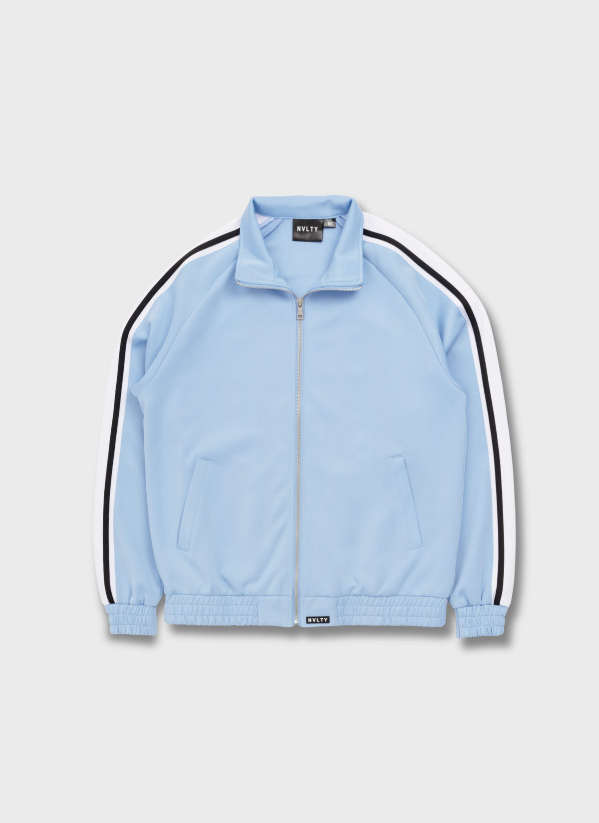 Panelled Luxe Track Jacket - Baby Blue