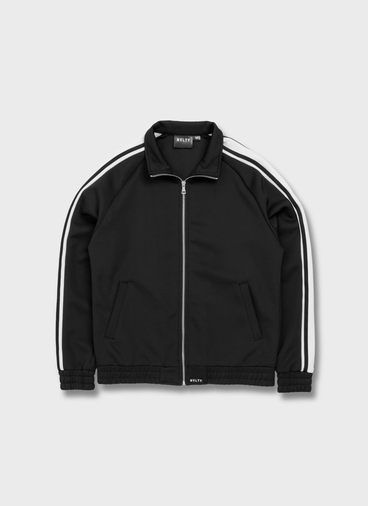 Panelled Luxe Track Jacket - Black