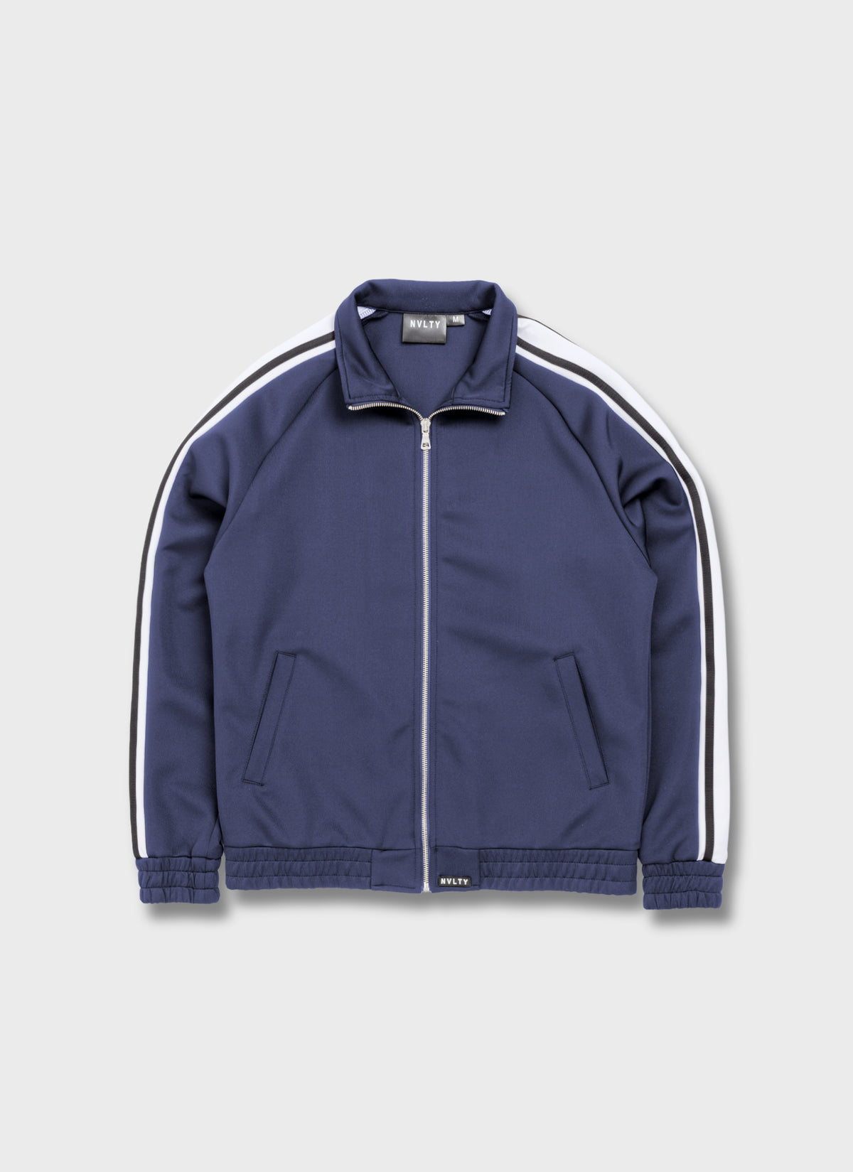 Panelled Luxe Track Jacket - Navy