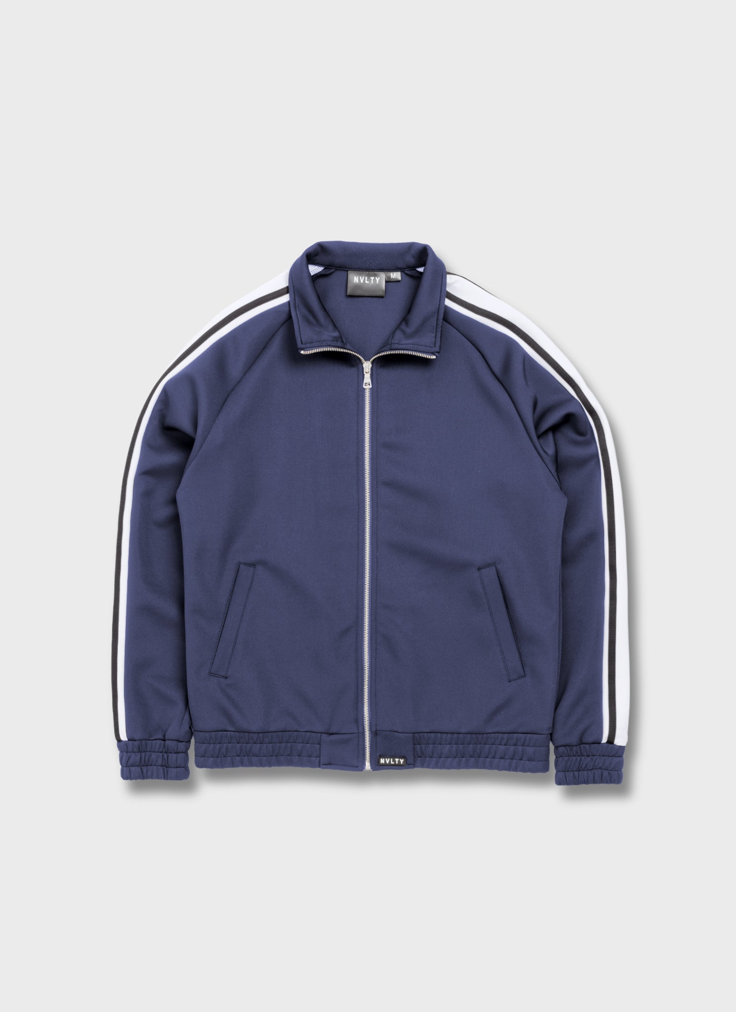Panelled Luxe Track Jacket - Navy