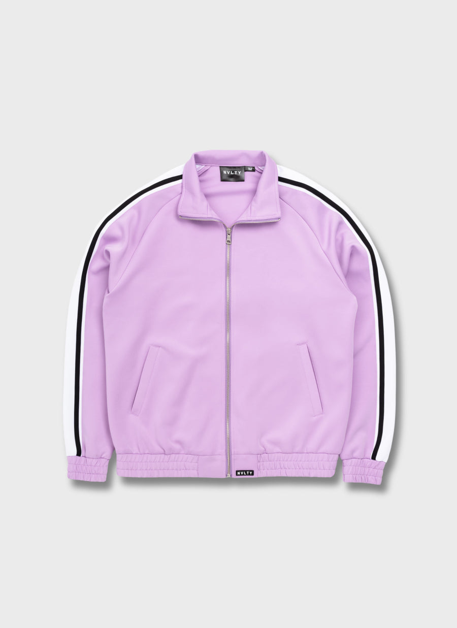 Panelled Luxe Track Jacket - Purple