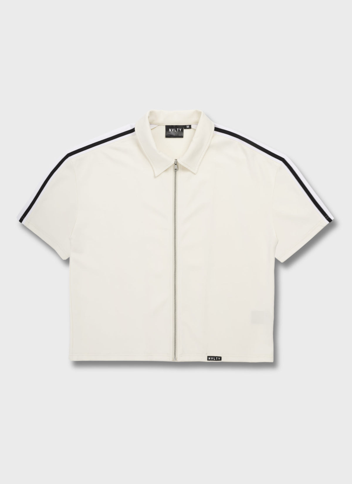Panelled Luxe Track Shirt - Ivory