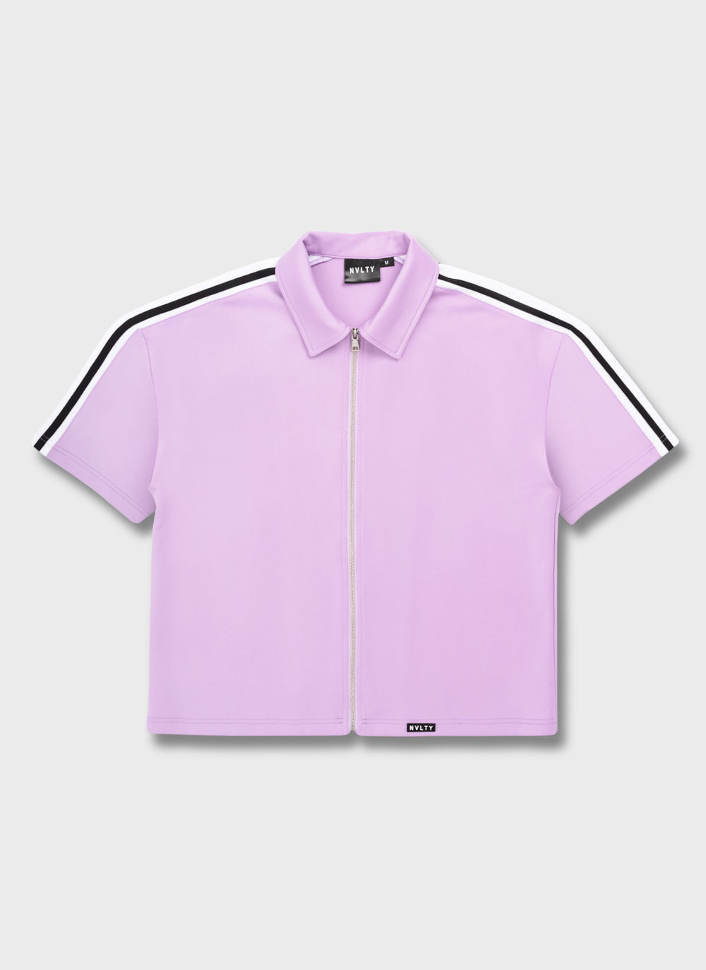 Panelled Luxe Track Shirt - Purple