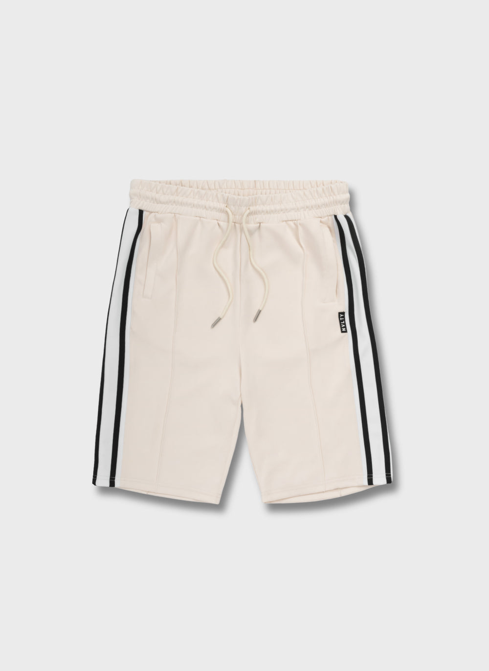 Panelled Luxe Track Shorts - Ivory