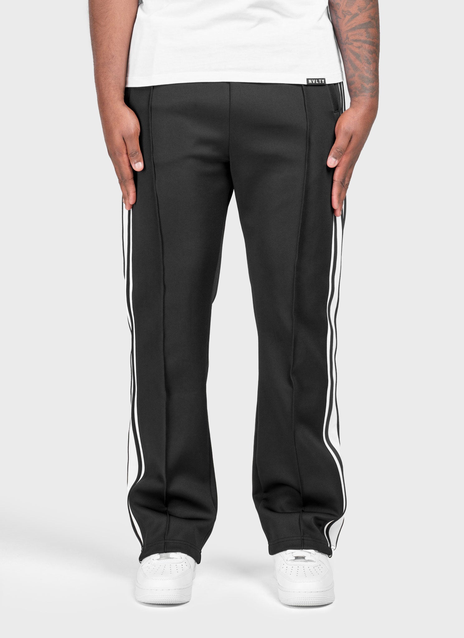 Panelled Luxe Track Pants - Black