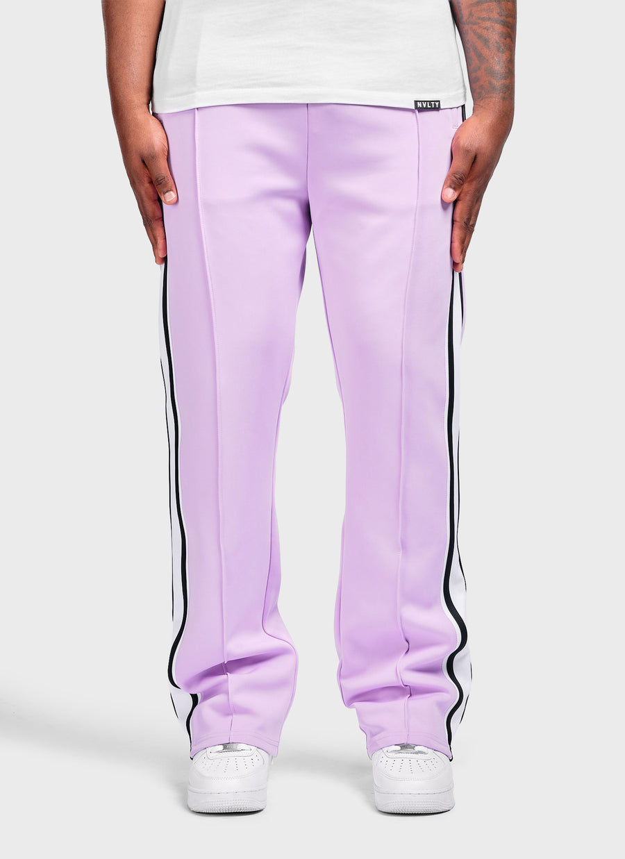 Panelled Luxe Track Pants - Purple