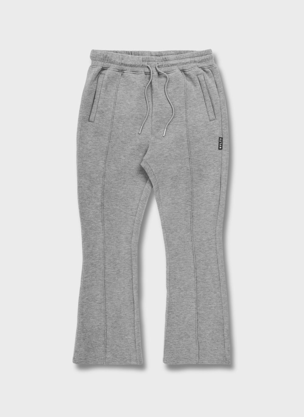 Scuba Structured Flare Pleat Joggers - Grey