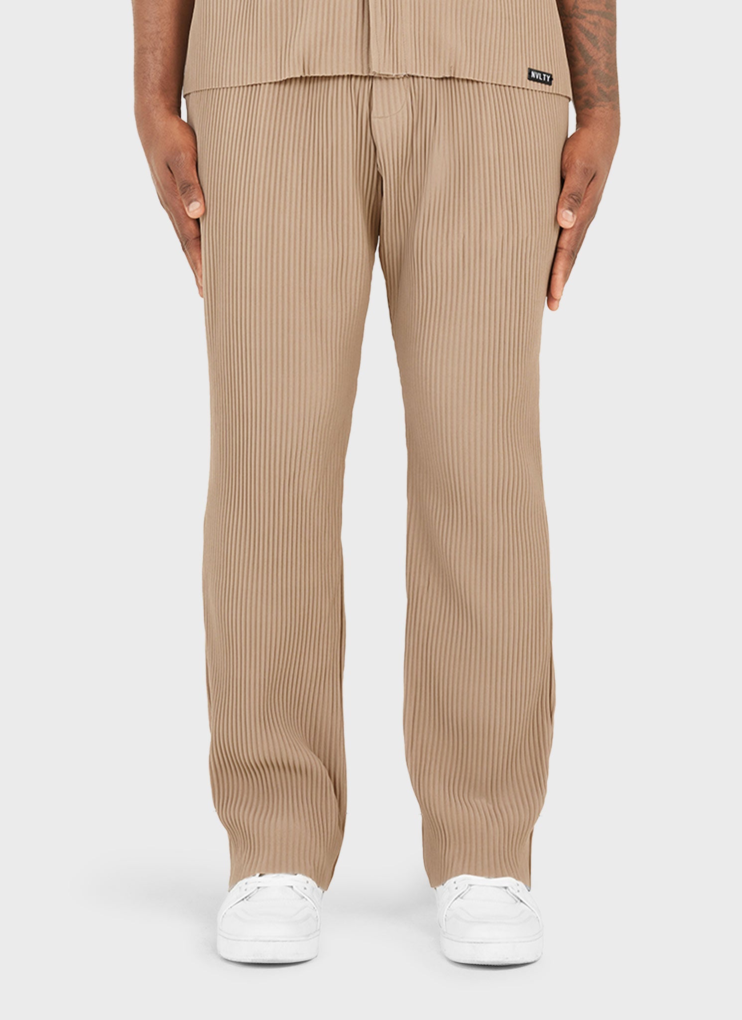 Pleated Trousers - Stone