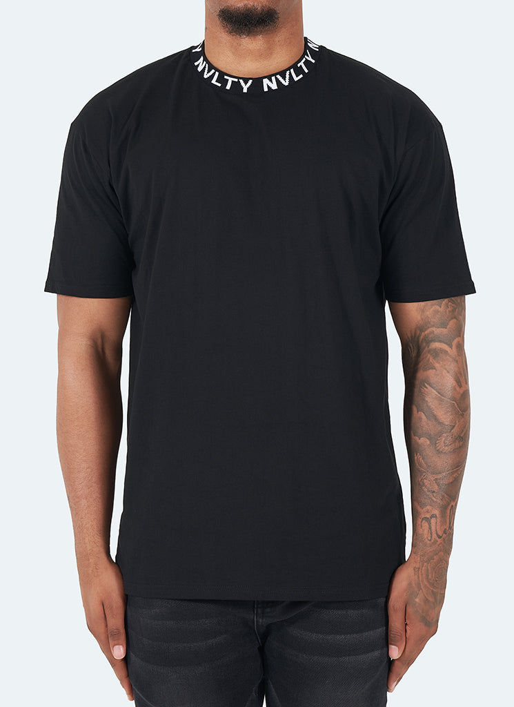 Logo Rib T-Shirt - Black