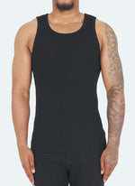 Essential Heavy Ribbed Vest - Black