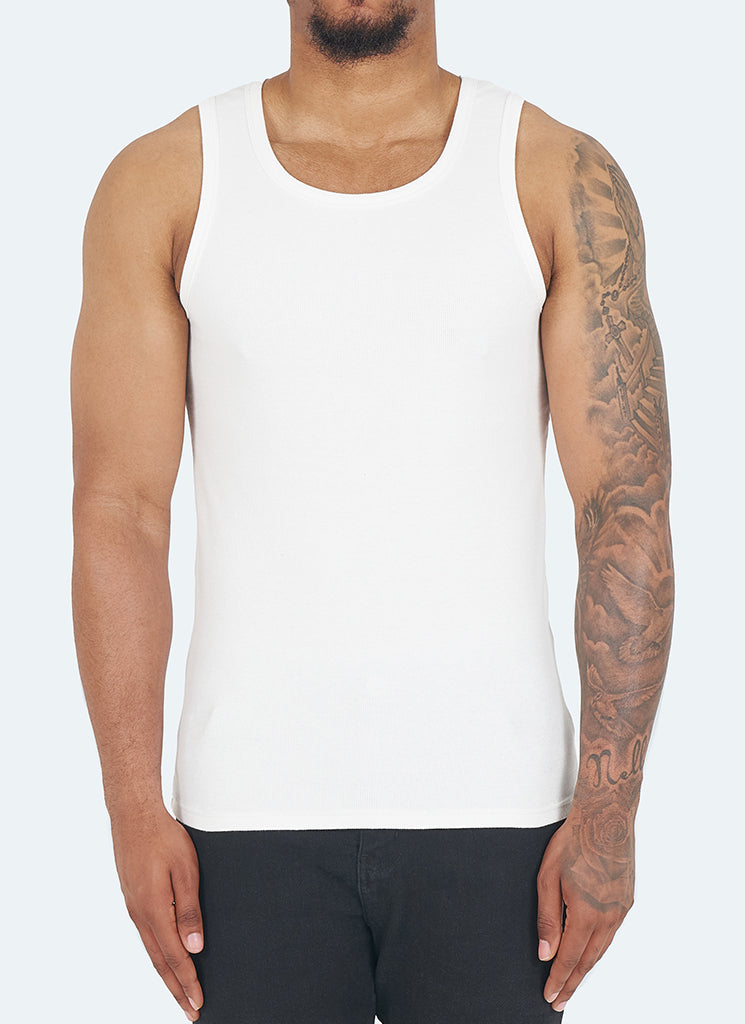 Essential Heavy Ribbed Vest - White