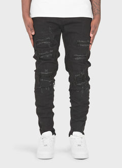 Ripped & Repaired Jeans - Black