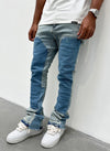 Vintage Flare Carpenter Paint Jeans - Blue