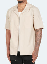 Essential Open Collar Shirt - Stone