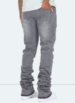 Vintage Stacked Jeans - Grey