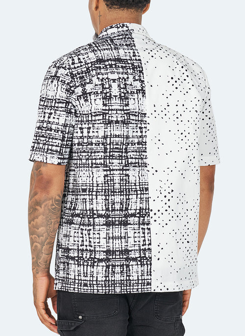 Static Open Collar Shirt - White/Black