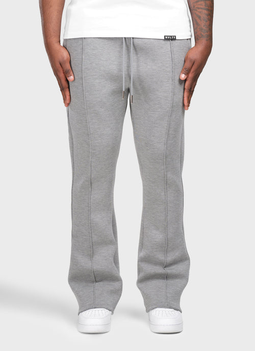 Scuba Structured Flare Pleat Joggers - Grey