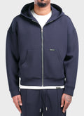 Scuba Structured Zip Hoodie - Navy