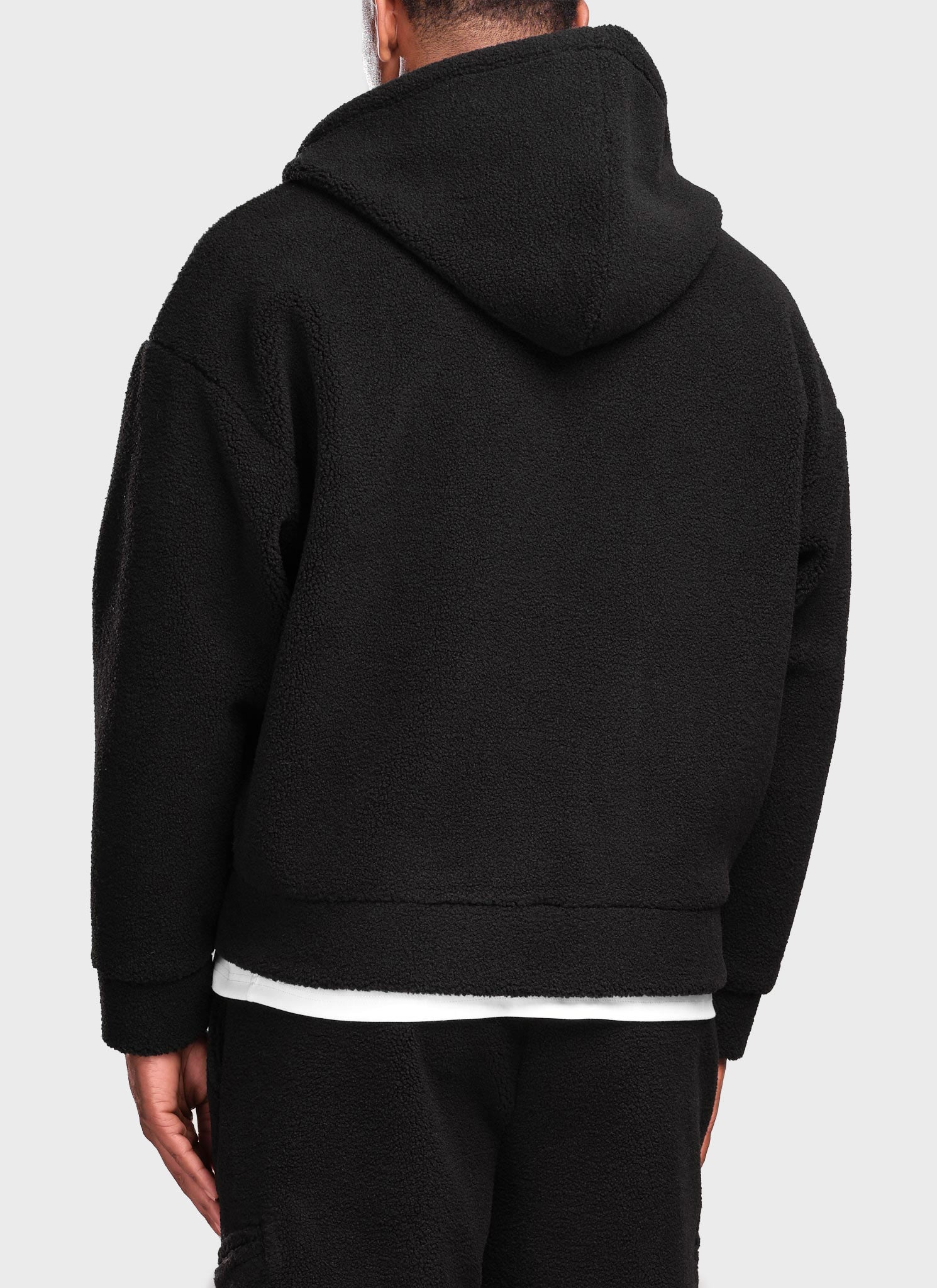 Sherpa Zip Hoodie - Black