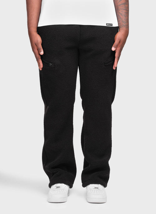 Sherpa Zip Joggers - Black