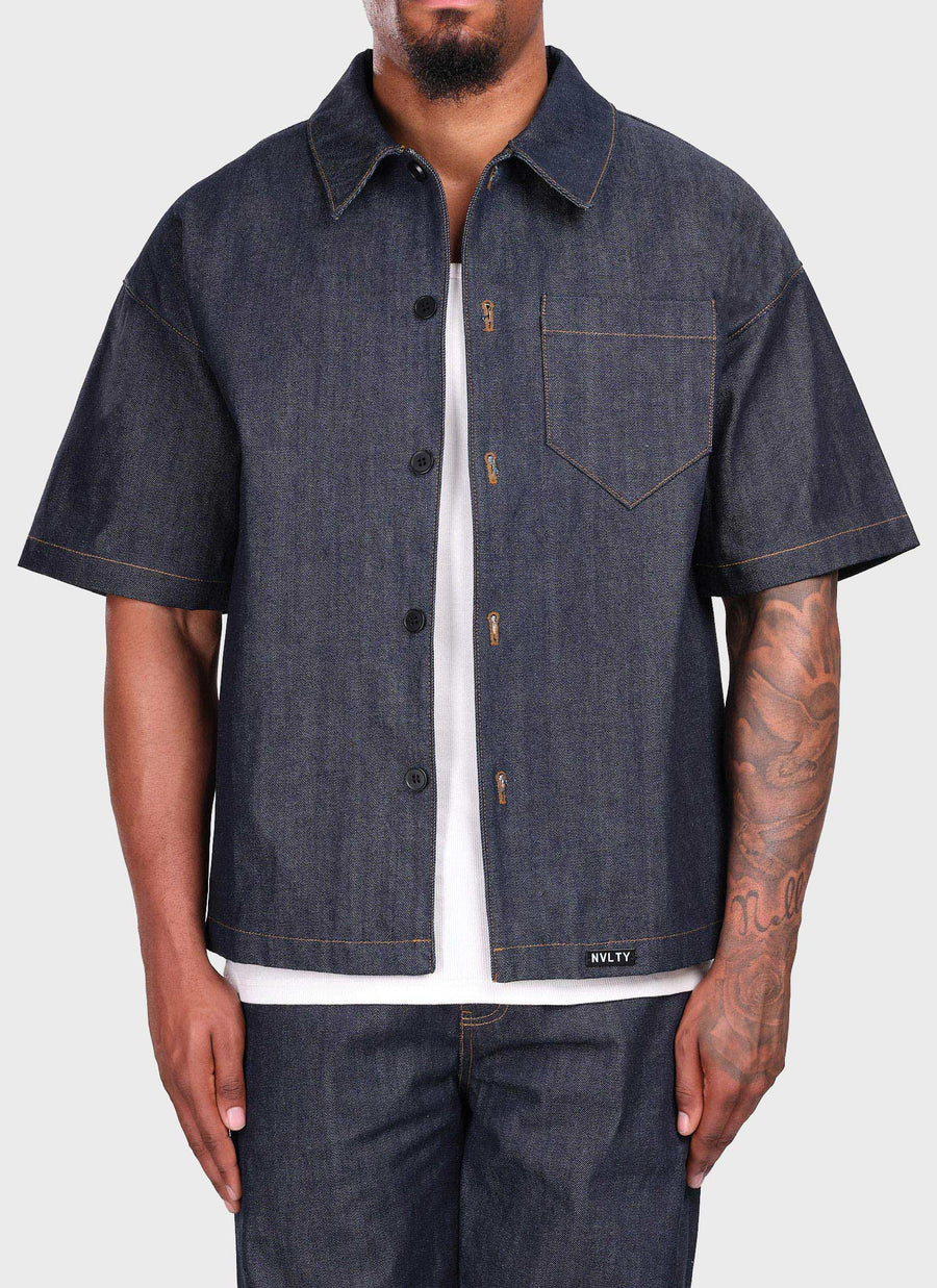 Structured Selvedge Denim Shirt - Indigo