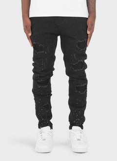 Triple Patchwork Jeans - Black