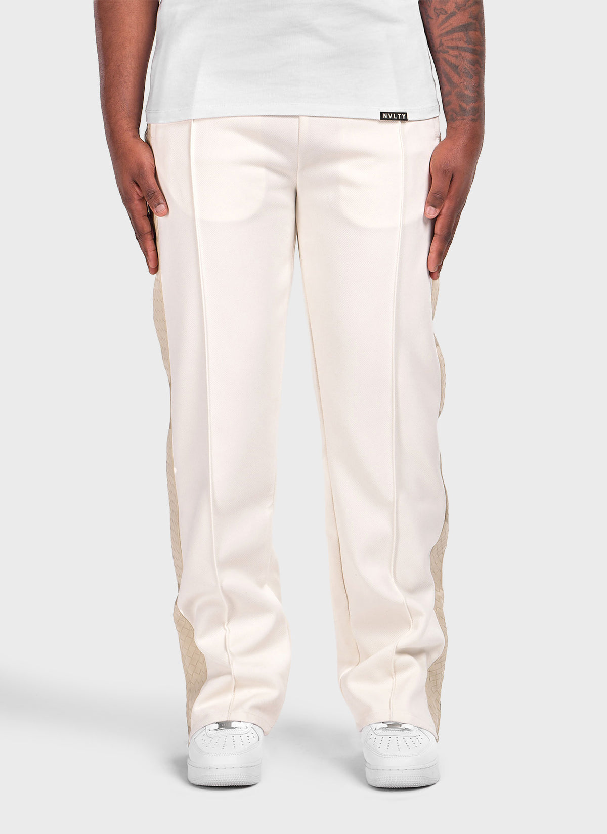 Twill Interlock Pleat Pants - Ivory