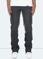 Vintage Flare Cargo Jeans - Black