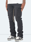 Vintage Flare Cargo Jeans - Black