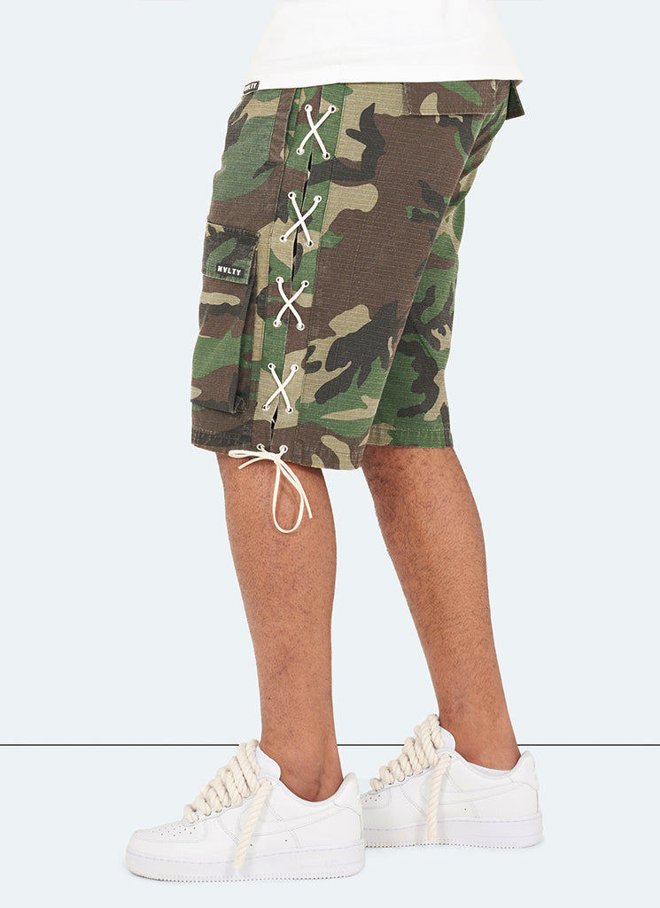 Vintage Lace Cargo Shorts - Camo