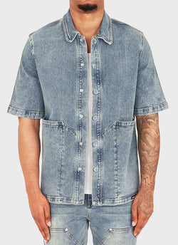 Vintage Carpenter Denim Shirt - Blue