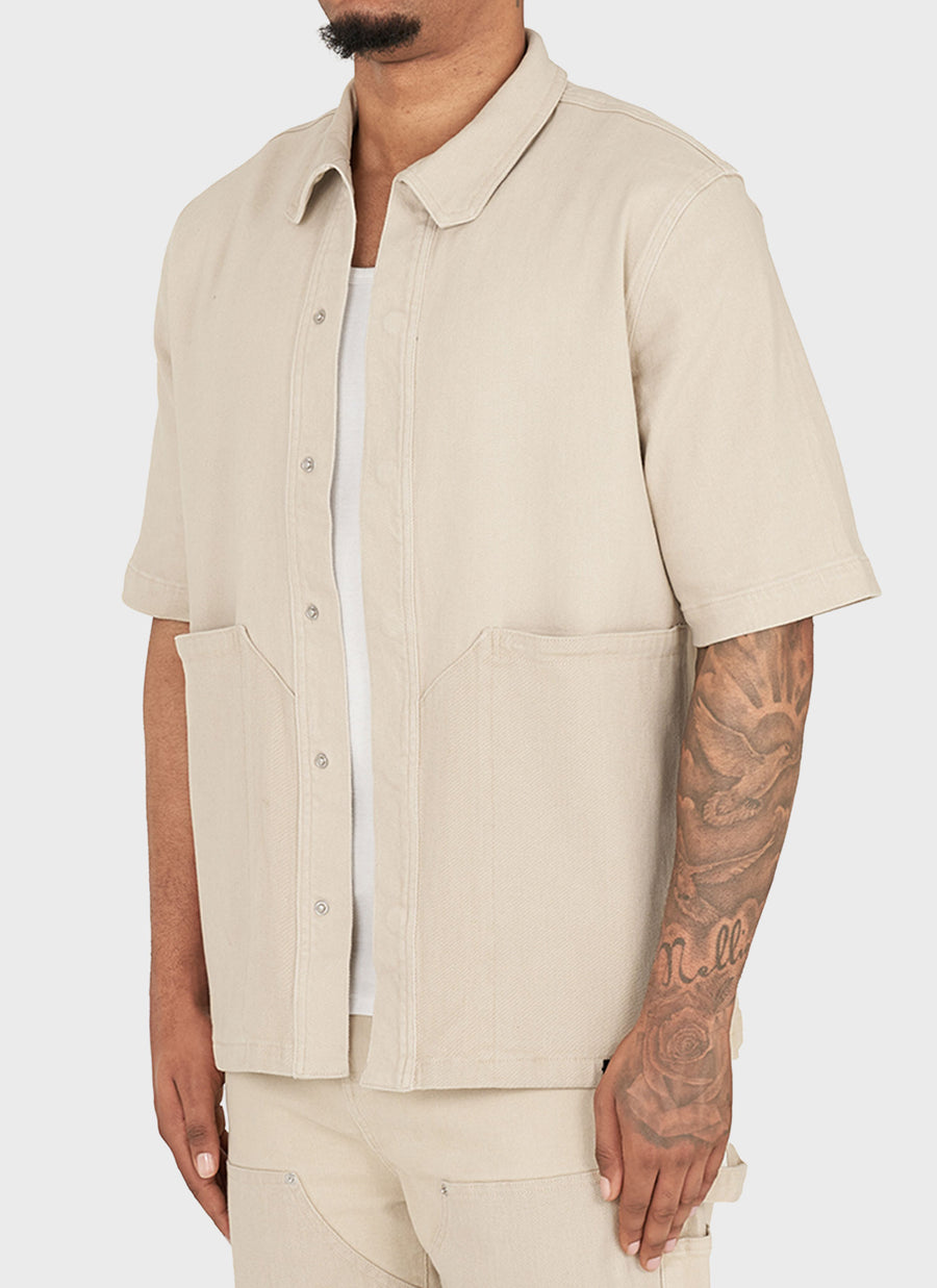 Vintage Carpenter Denim Shirt - Stone