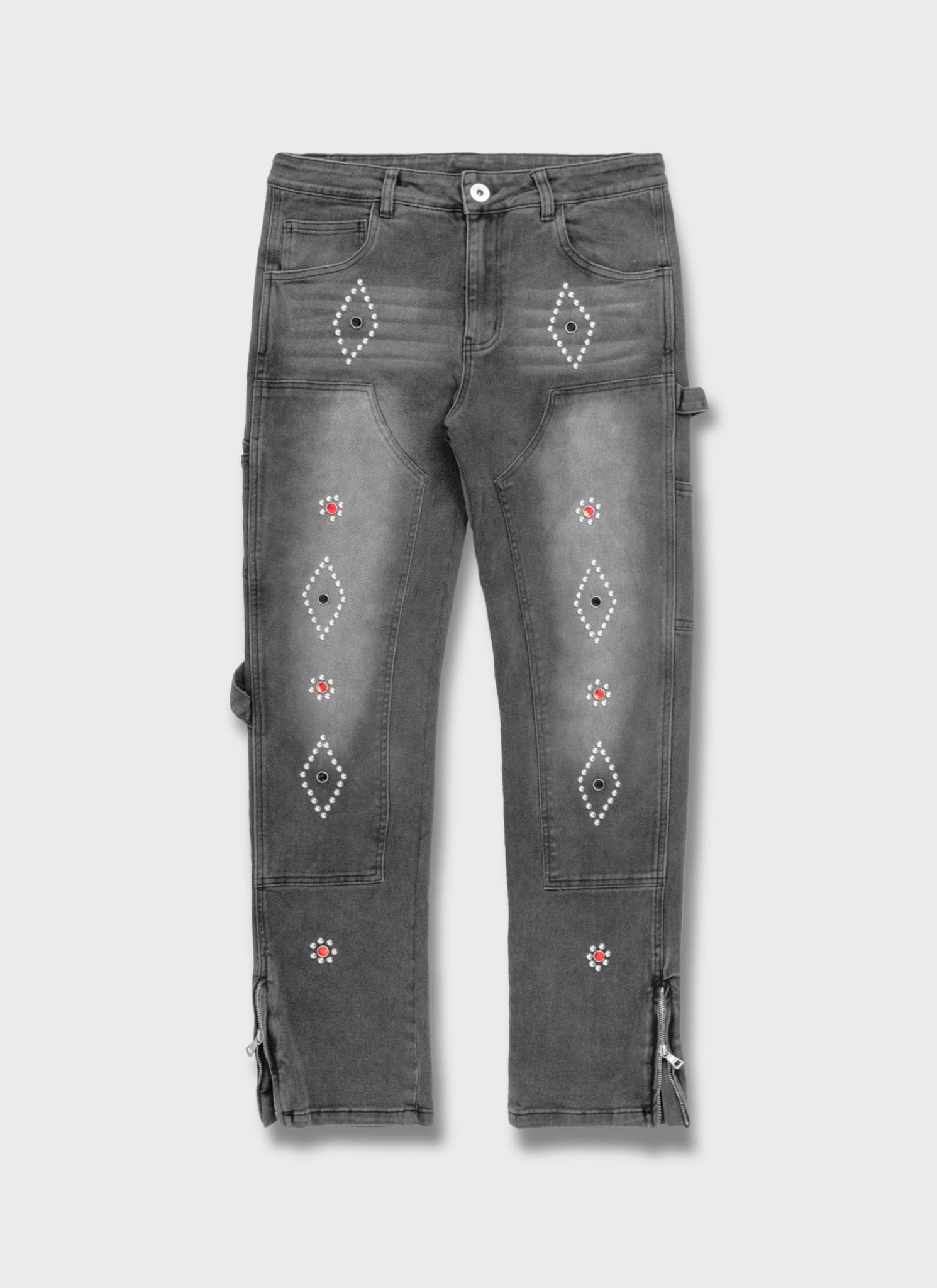 Vintage Carpenter Studded Jeans - Black