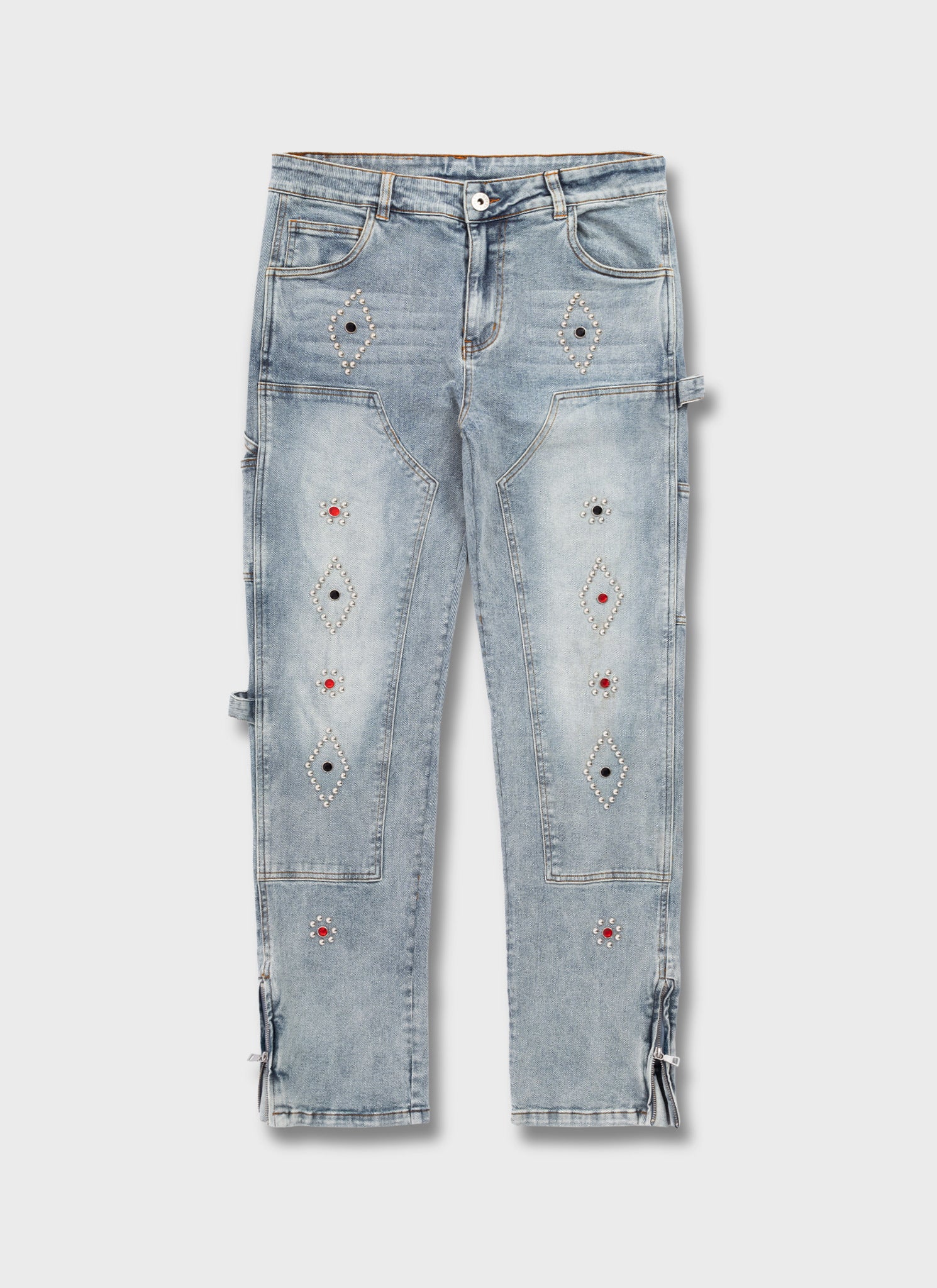 Vintage Carpenter Studded Jeans - Blue