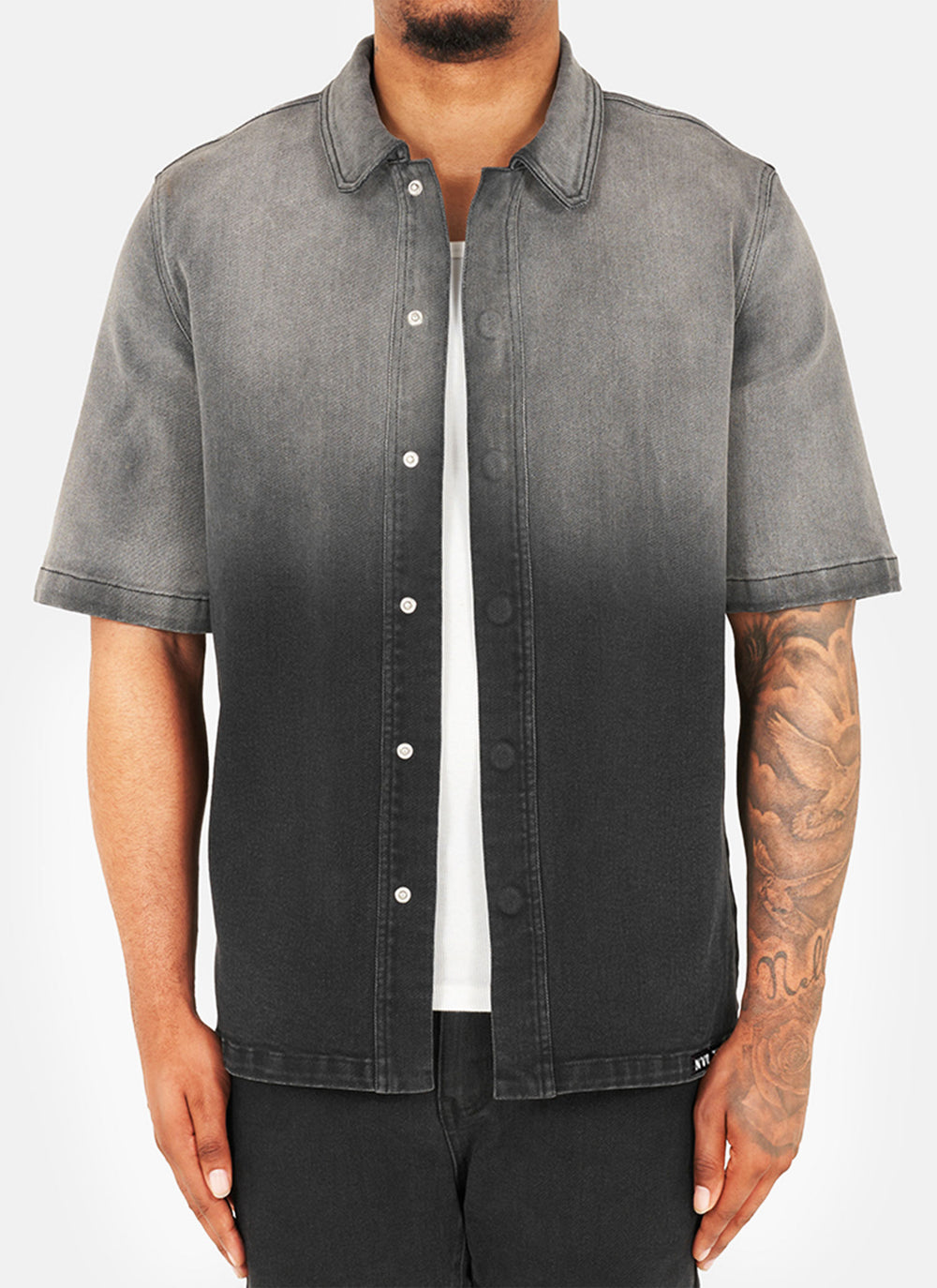Vintage Deep Fade Denim Shirt - Black