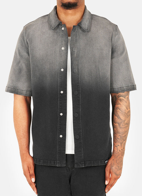 Vintage Deep Fade Denim Shirt - Black