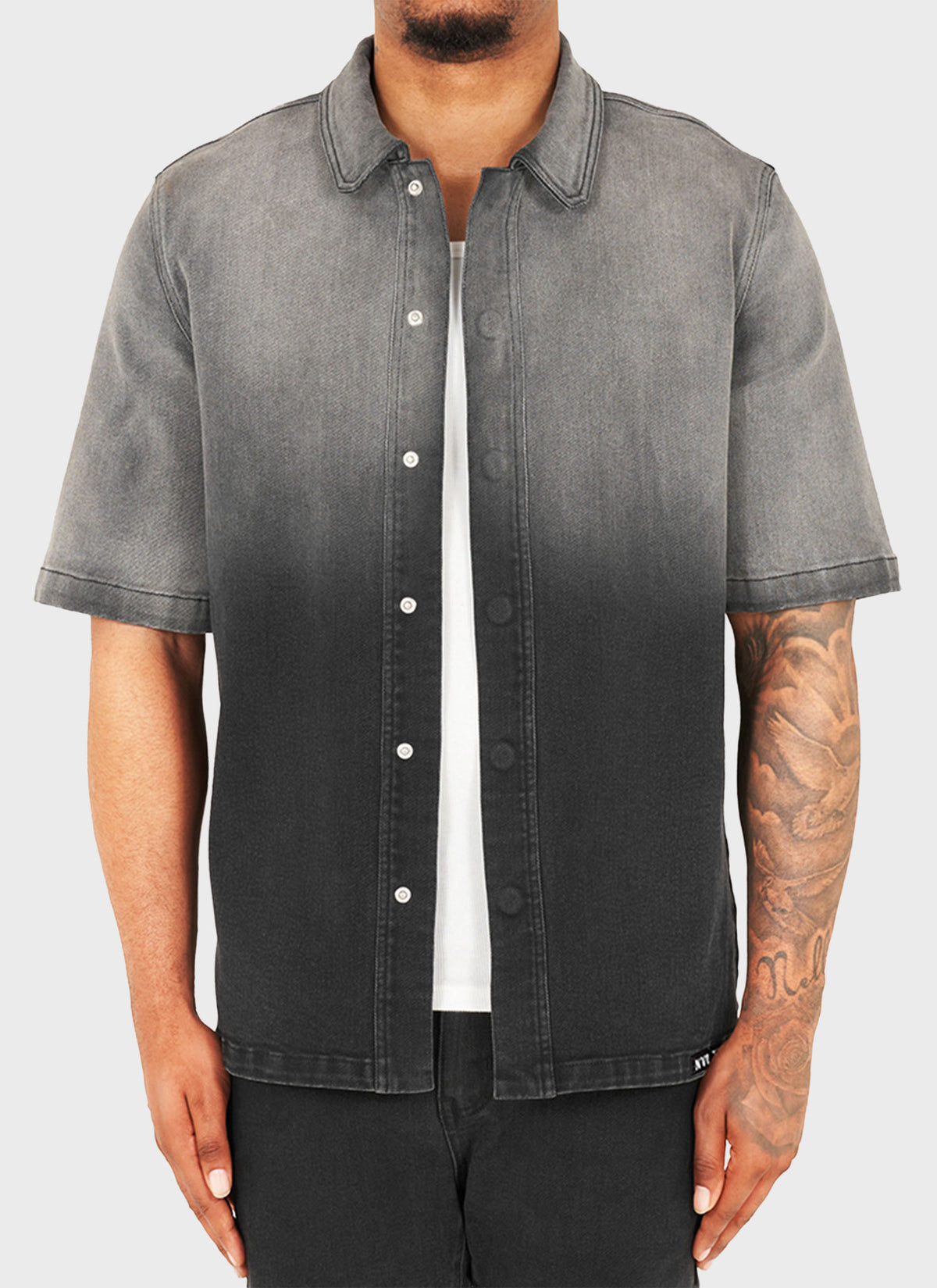 Vintage Deep Fade Denim Shirt - Black